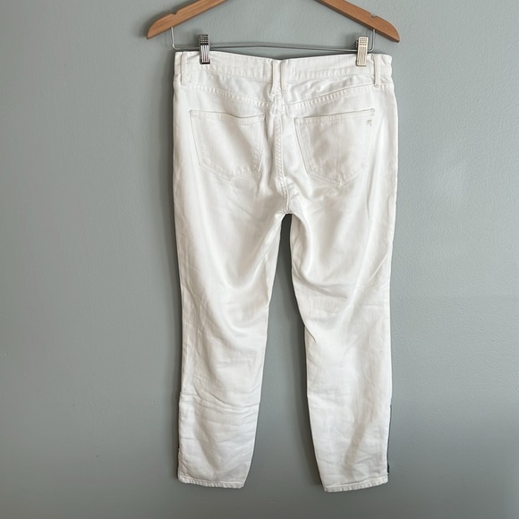 Madewell White High Rise Slim Fit Jeans Crop Ankle Zip Size 26 - Picture 2 of 10